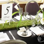 Artificial White Calla Lilies on Green Moss Mat (Front View)