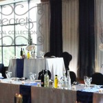 Wedding Backdrop with Crystal Chains on the Silver Panels