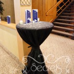 Cocktail Table, Wrapped in Black Brocade Linen