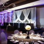 Room is Decorated with Pink and Blue Uplights