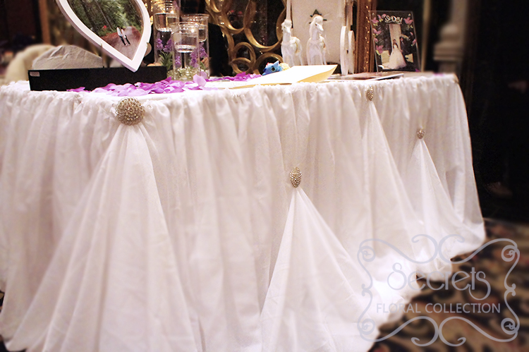 Receiving Table with Cream Voile Cinderella Skirting