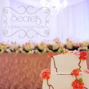 Beautiful Wedding Cake with Coral Roses