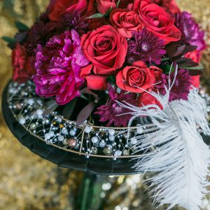 Art-Deco and Great Gatsby Inspired bouquet. Photo by Rhythm Photography. Flowers by Secrets Floral